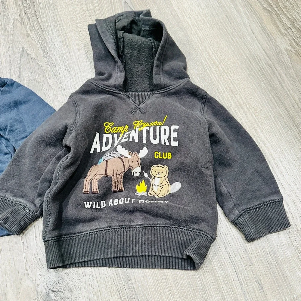 Carter's Okie Dokie Baby Boy 6 Piece Outfit Bundle‎ Plaid Hoodie Pants 9M